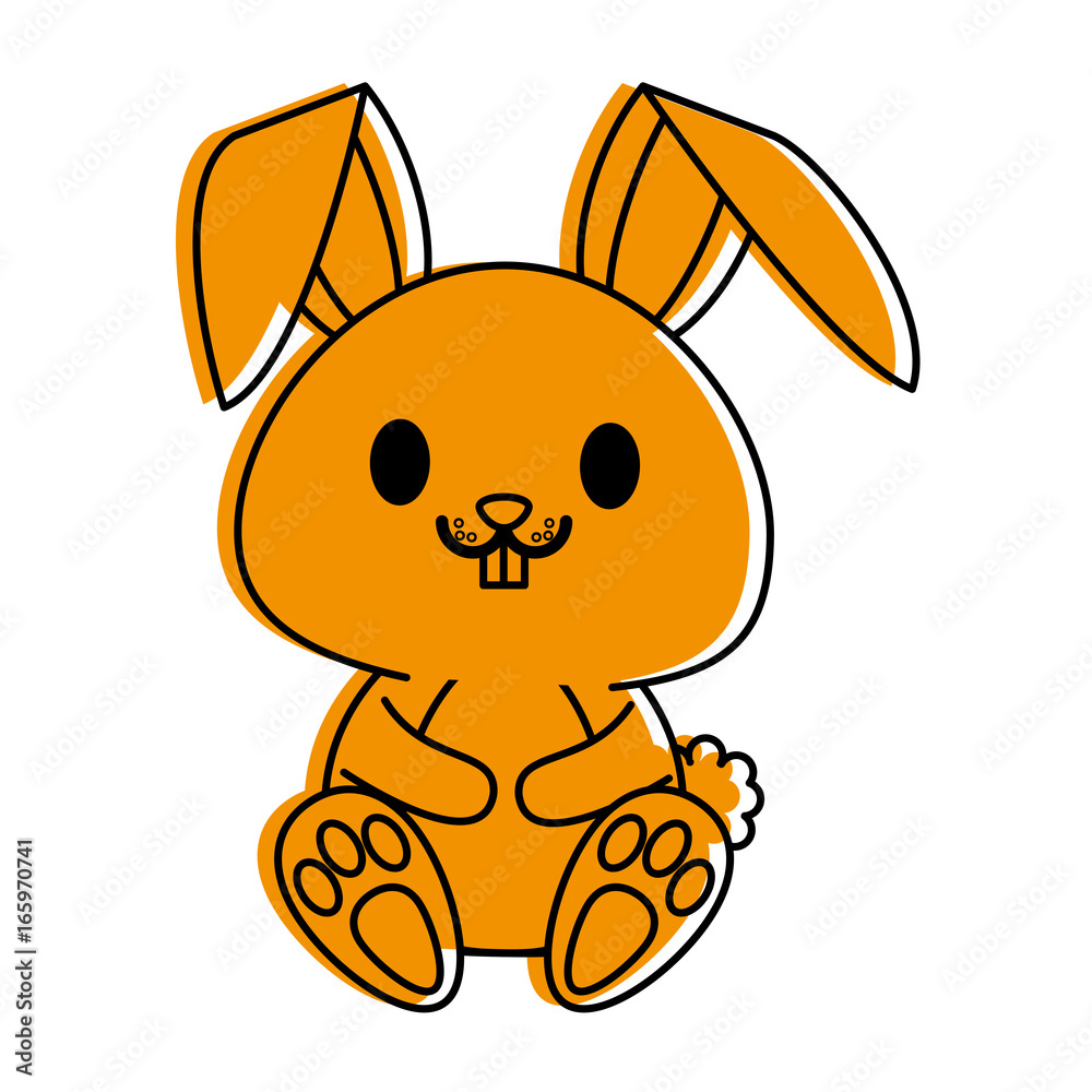 rabbit or bunny cute animal cartoon icon image