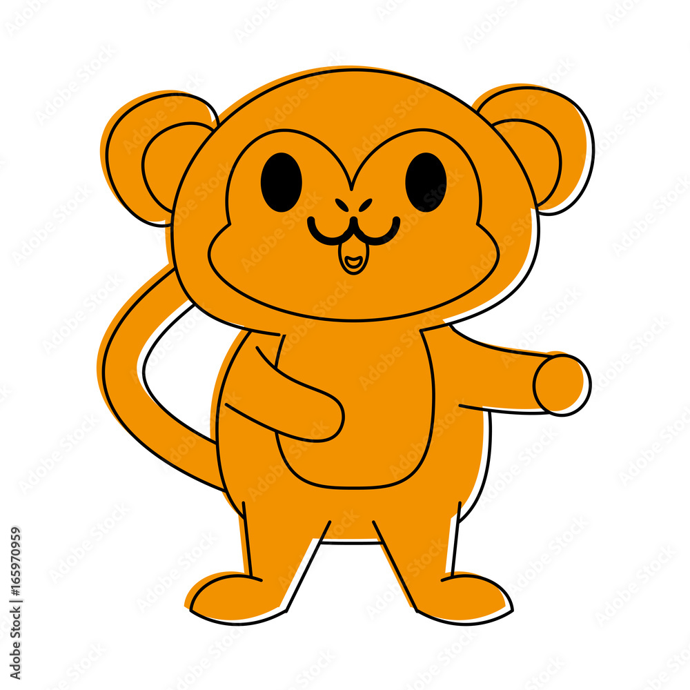 Obraz premium monkey cute animal cartoon icon image