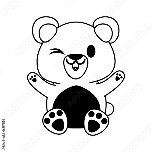 Fototapeta Naklejka Na Ścianę i Meble -  bear or cub cute animal cartoon icon image