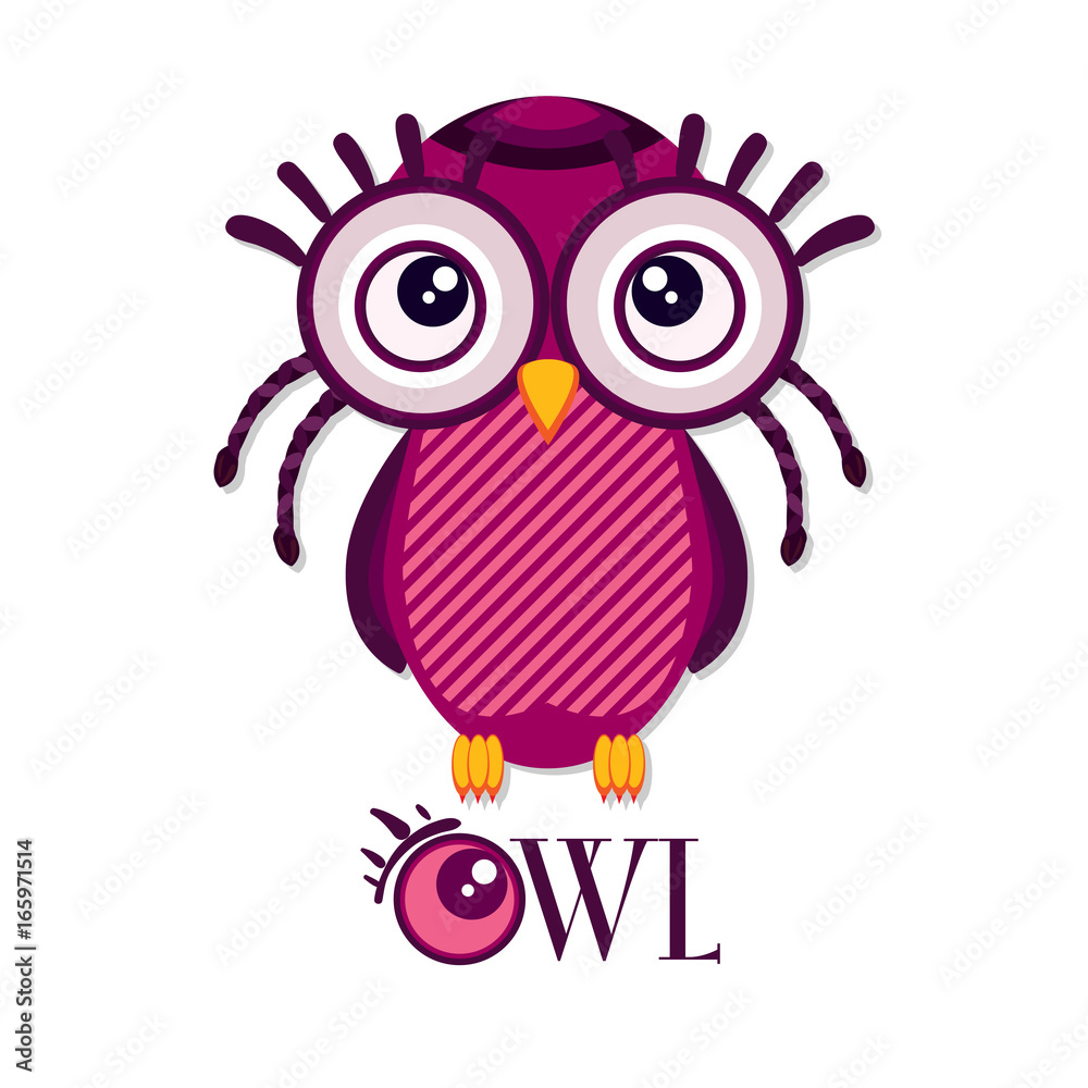 Owl graphic cartoon character