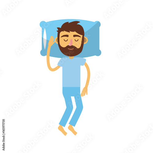 man with hairstyle desing sleeping