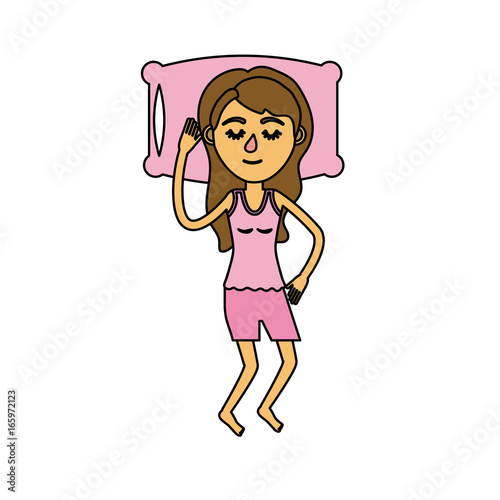 woman with hairstyle desing sleeping