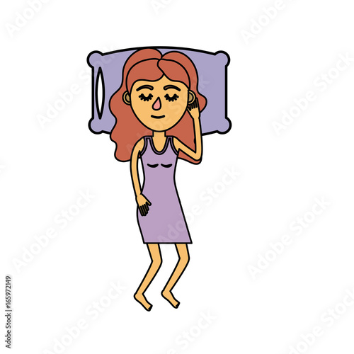 woman with hairstyle desing sleeping