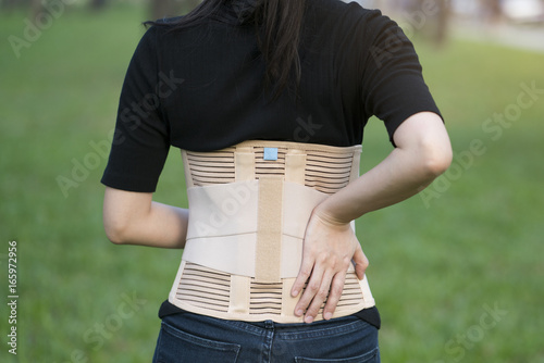 Fotografie close-up back support for muscle back