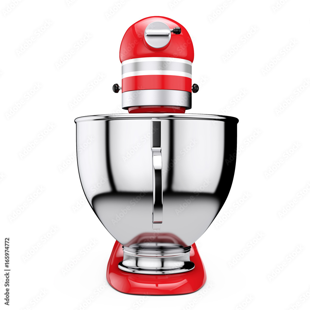 Red Kitchen Stand Food Mixer. 3d Rendering