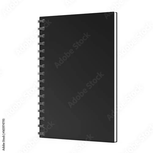 Advertising or Branding Template Blank Notebook Black Mockups. 3d Rendering