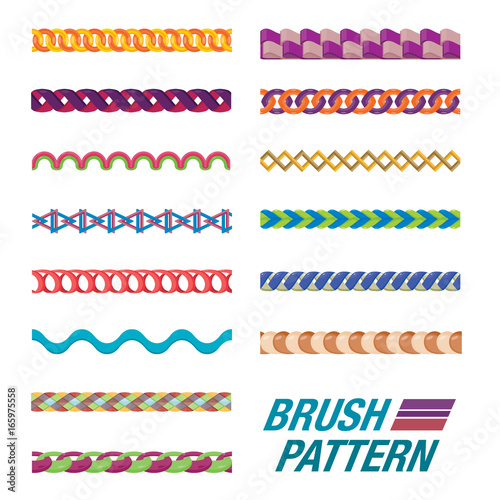 Set of line patterns. vector illustration
