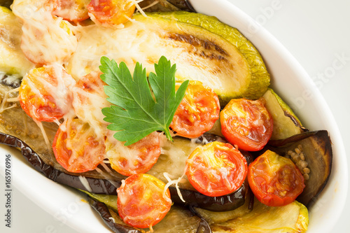 roasted vegetables with cheese