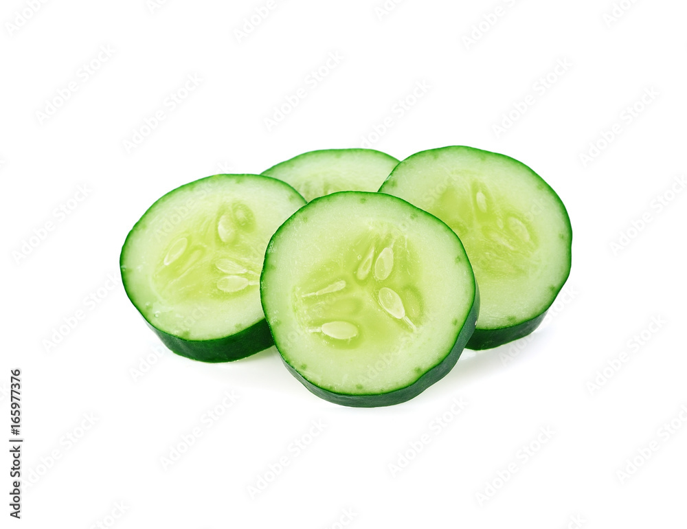cucumber sliced isolated on white background cucumber sliced isolated on white background