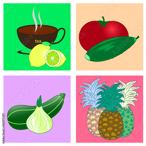 vegetables fruit illustration 