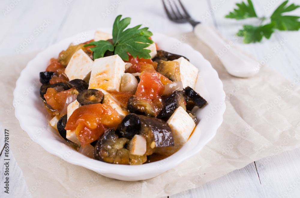 Vegetable salad with cheese Vegetable salad with cheese