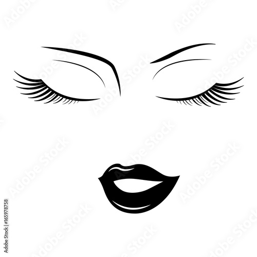 Face of woman with closed eyes