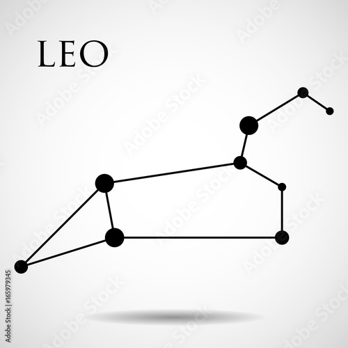 Constellation leo zodiac sign isolated on white background. Vector illustration. Eps 10