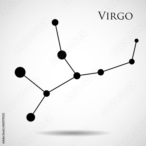 Constellation virgo zodiac sign isolated on white background. Vector illustration. Eps 10