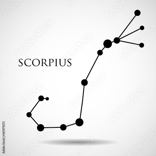 Foto Constellation scorpius zodiac sign isolated on white background