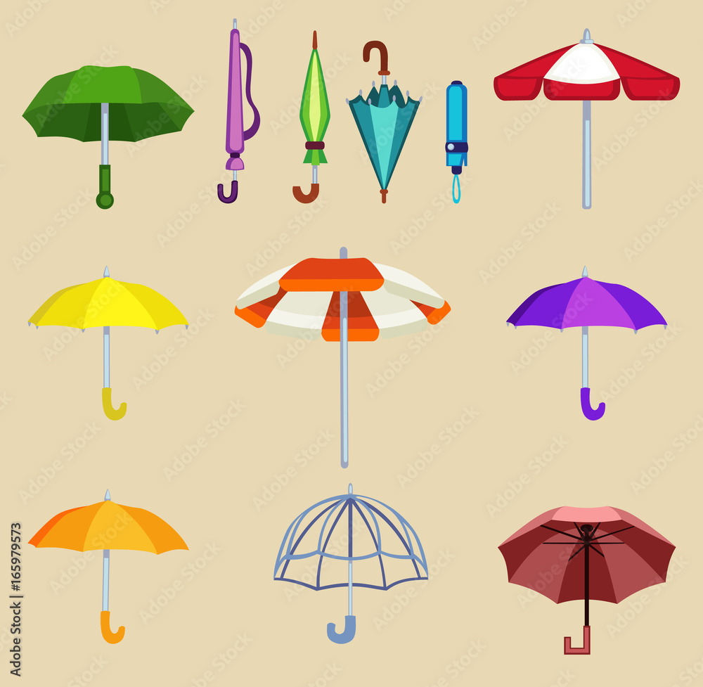 Umbrella sifferent design for rain weather vector illustration.