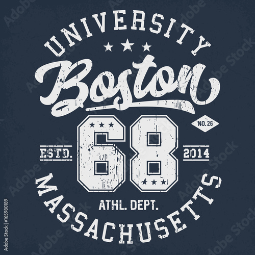 Boston University Massachusetts - Tee Design For Print