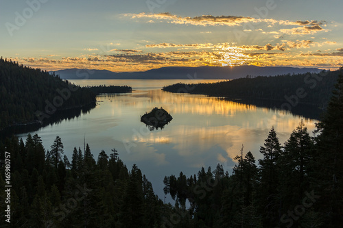 Sunrise over Emerald Bay in Lake Tahoe