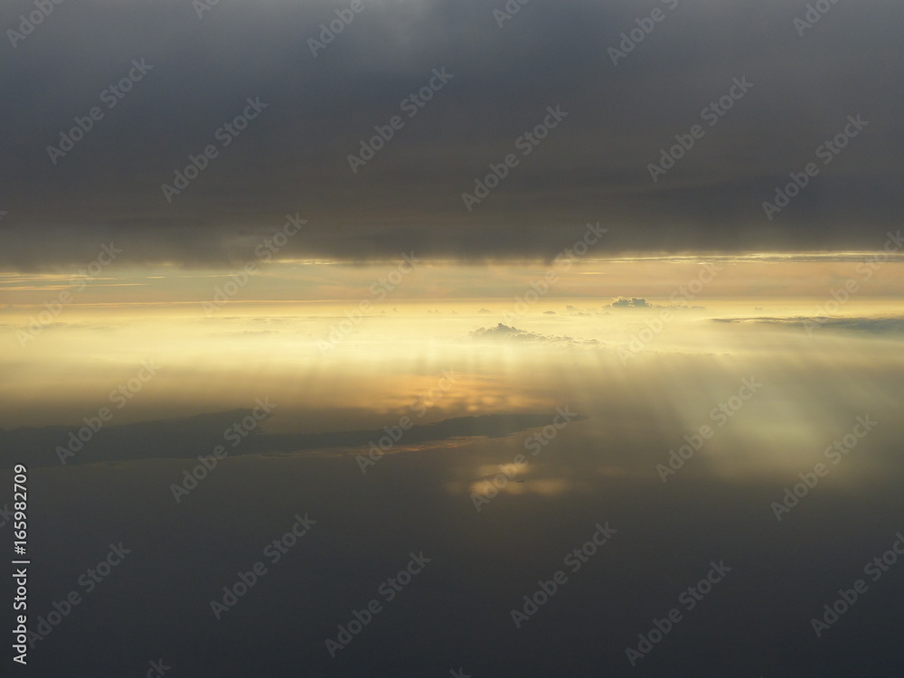 Fototapeta premium Beautiful natural delicious magnificent asian sunset sunrise