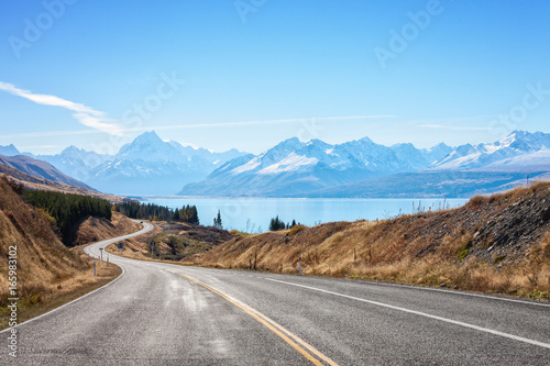 Scenic Road to Mount Cook National Park,  South Island, New Zealand