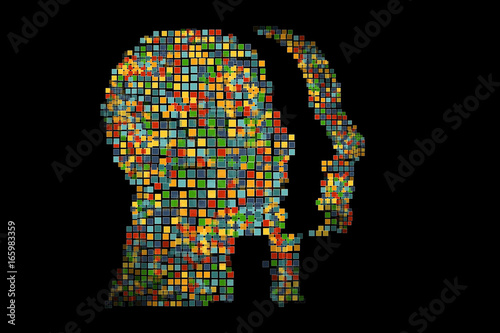 Wallpaper Mural Generative human head shape background. Vector illustration. Concept of artificial intelligence, AI Torontodigital.ca