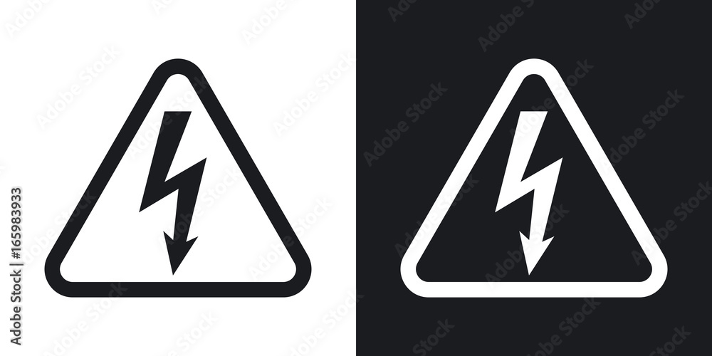 Vector high voltage sign. Two-tone version on black and white background  Stock Vector | Adobe Stock