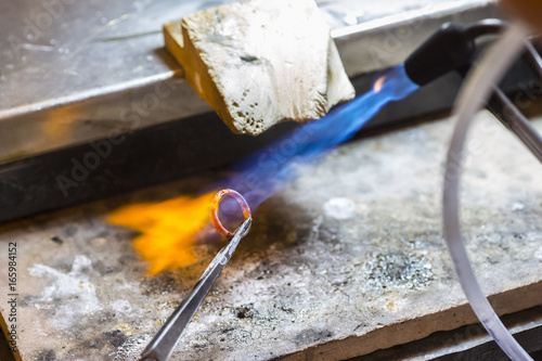 Hand-made wedding ring by goldsmith craftsman