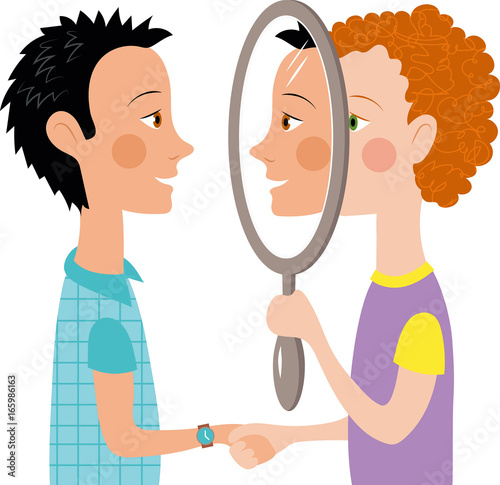 Dialogue two people mirror psychology