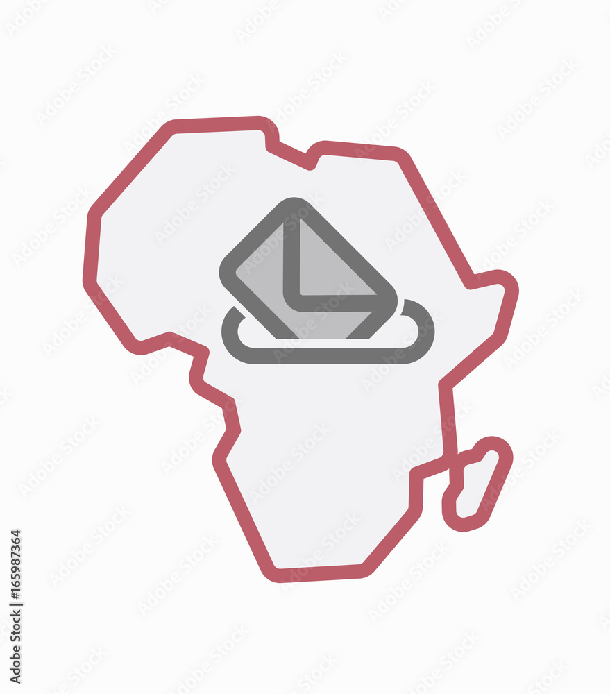 Isolated Africa map with a ballot box Isolated Africa map with a ballot box