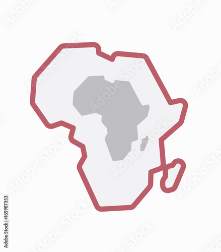 Isolated Africa map with  a map of the african continent
