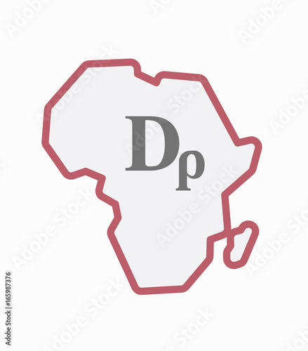 Isolated Africa map with a drachma currency sign