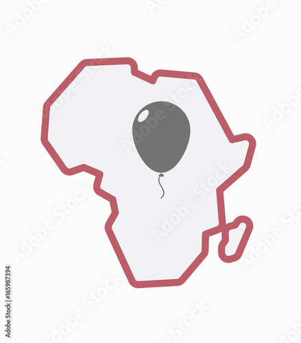 Isolated Africa map with a balloon