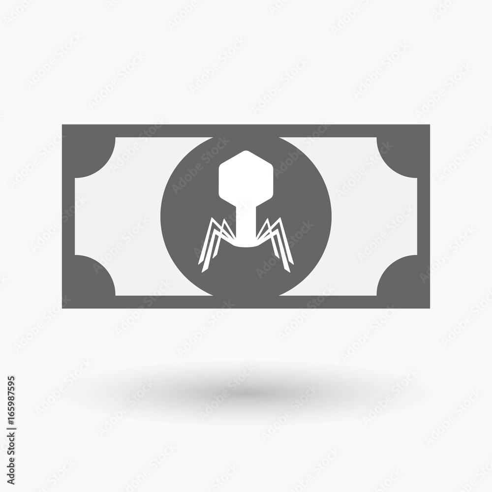 Fototapeta premium Isolated bank note with a virus