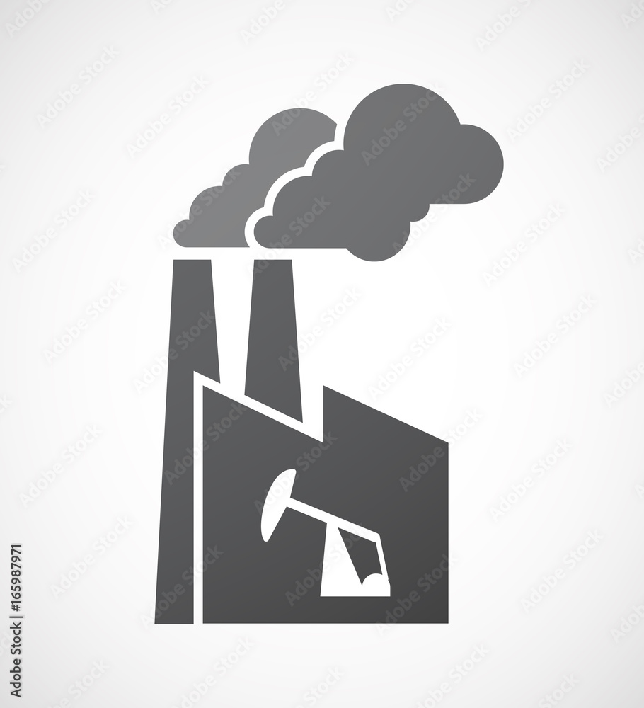 Isolated factory with a horsehead pump Isolated factory with a horsehead pump