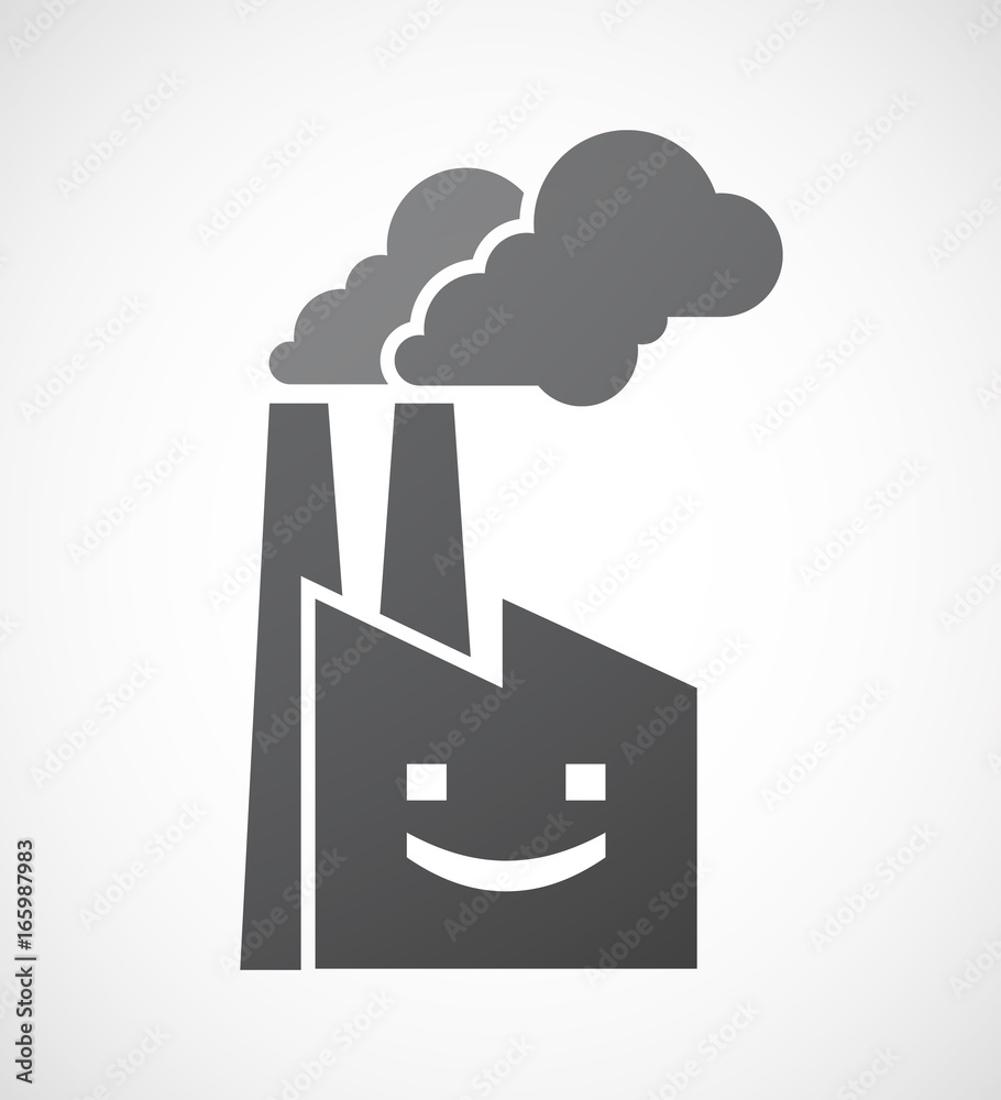 Isolated factory with a smile text face Isolated factory with a smile text face