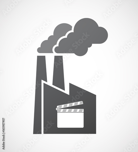 Isolated factory with a clapperboard