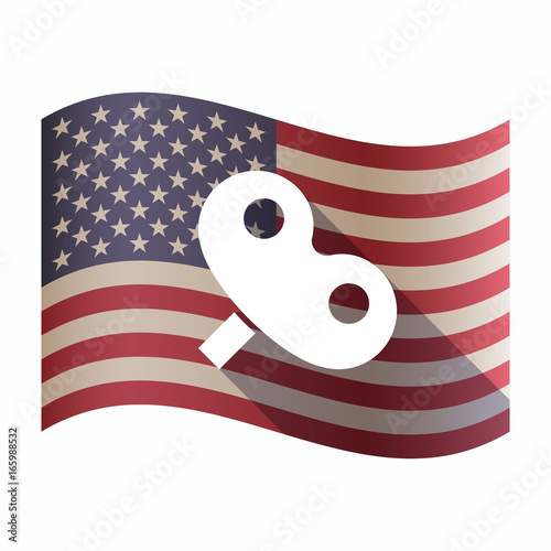 Isolated  USA flag with a toy crank