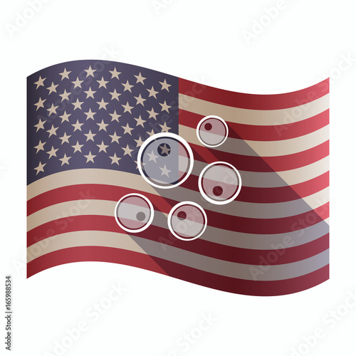 Isolated  USA flag with oocytes