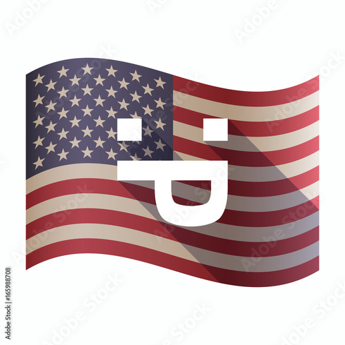 Isolated  USA flag with a sticking out tongue text face