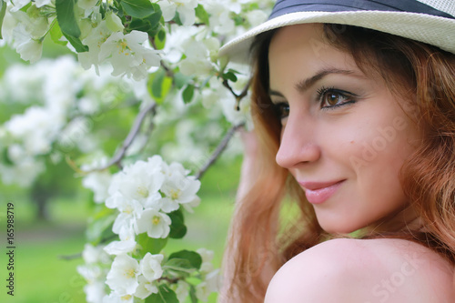 girl in apple garden flower © alexkich