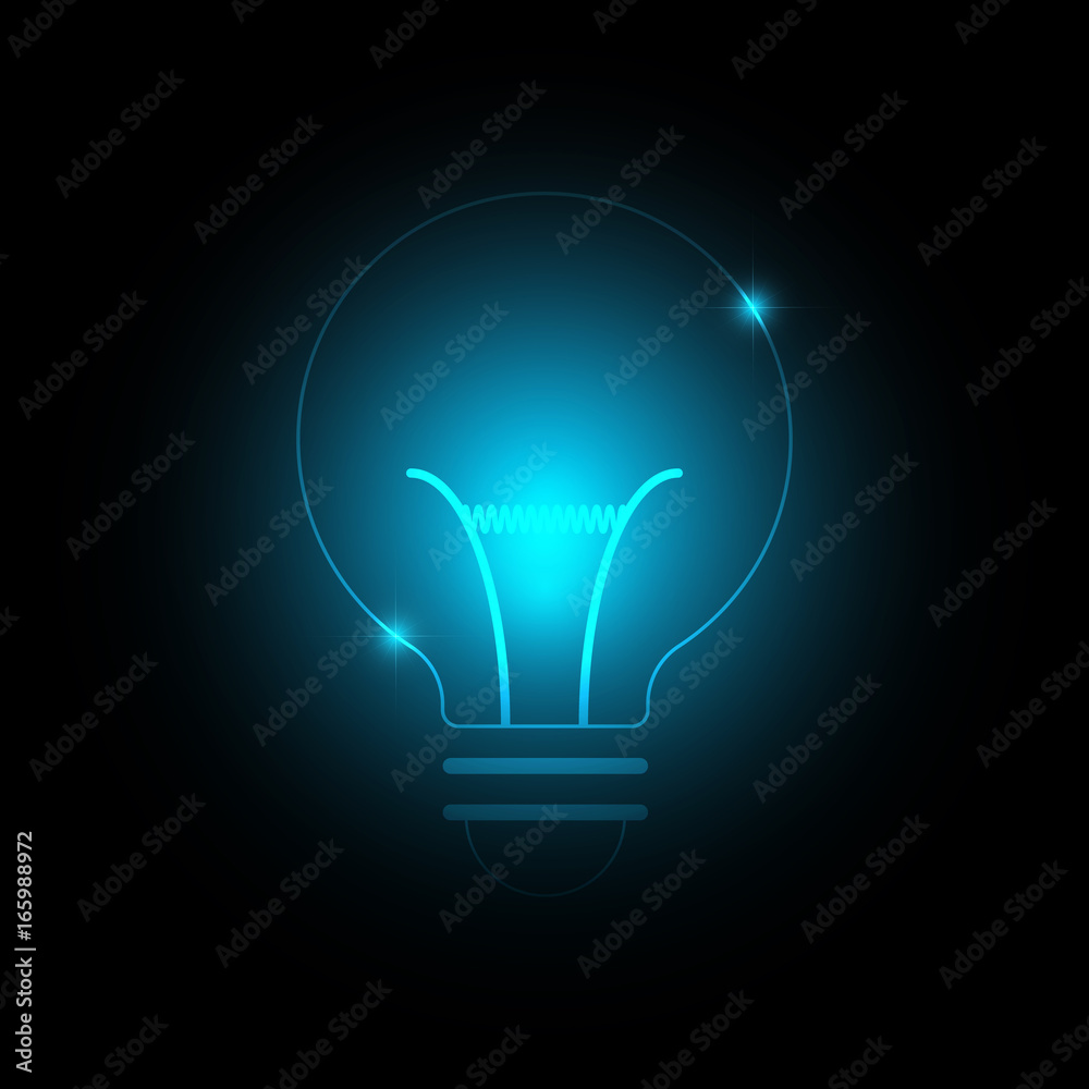 glowing blue bulb technology icon background, vector illustration EPS10