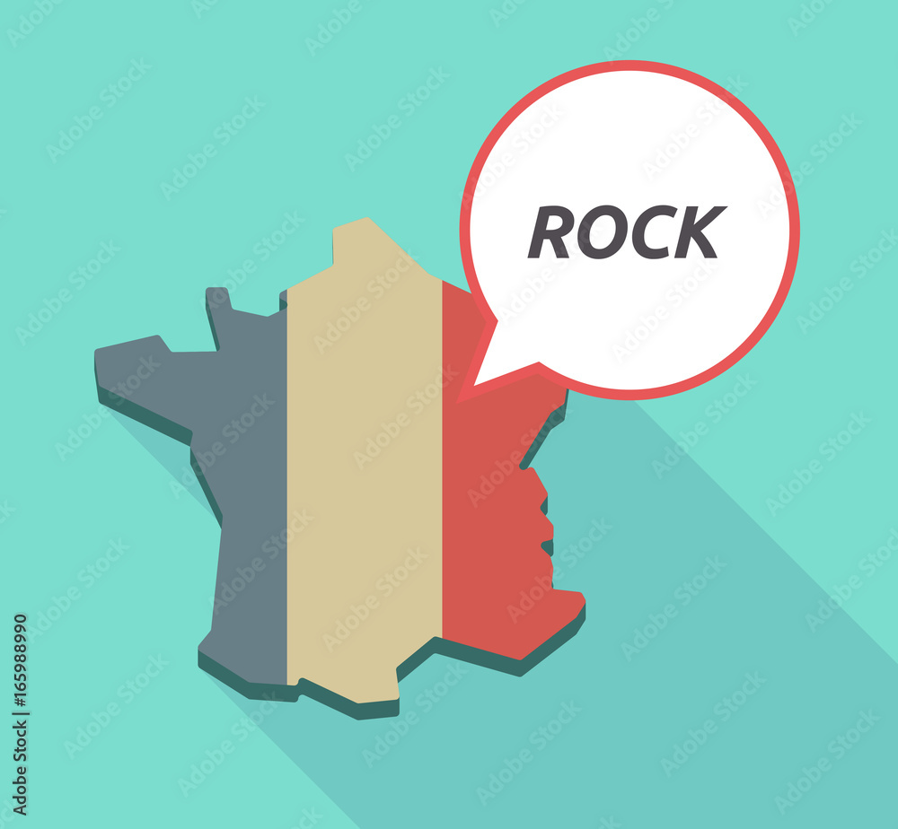 Long shadow France map with the text ROCK Long shadow France map with the text ROCK