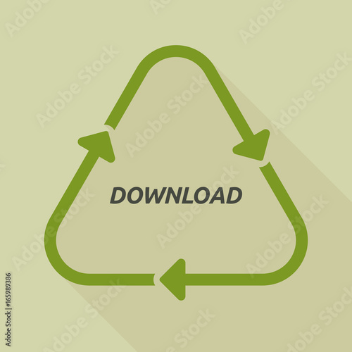 Long shadow recycle sign with    the text DOWNLOAD