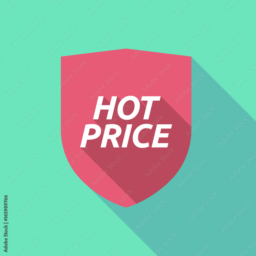 Long shadow shield with the text HOT PRICE Long shadow shield with the text HOT PRICE