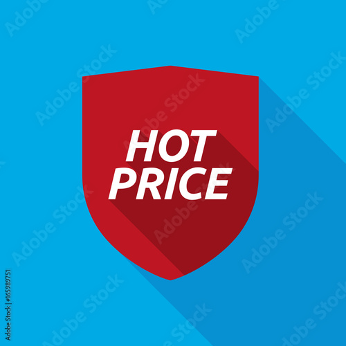 Long shadow shield with    the text HOT PRICE