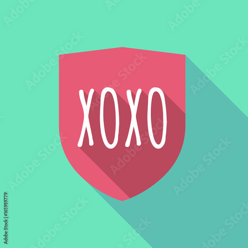 Long shadow shield with    the text XOXO