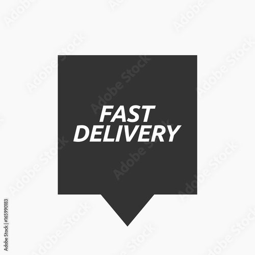 Isolated tooltip with  the text FAST DELIVERY