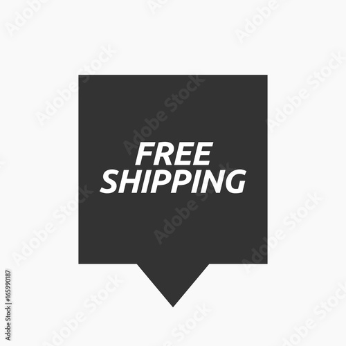 Isolated tooltip with    the text FREE SHIPPING