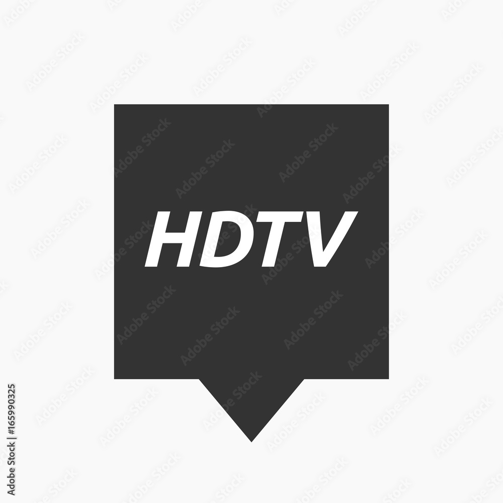 Isolated tooltip with the text HDTV Isolated tooltip with the text HDTV