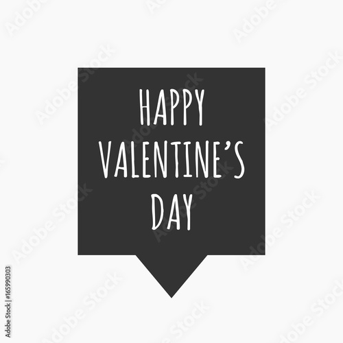 Isolated tooltip with    the text HAPPY VALENTINES DAY